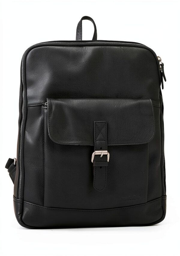 Zaino in pelle Nero Gusti Unisex 8x43x35 cm Elegante e Resistente-2