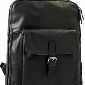 Zaino in pelle Nero Gusti Unisex 8x43x35 cm Elegante e Resistente-0