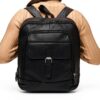 Zaino da Corriere in Pelle di Capra Unisex 32,5x40 cm Elegante-1