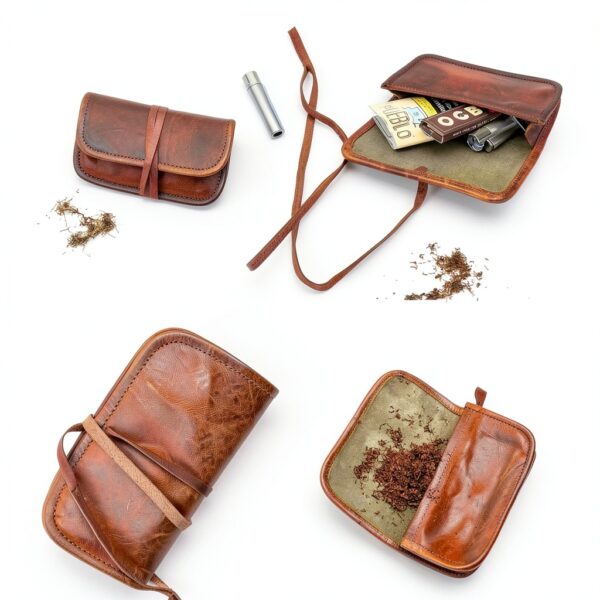 Gusti Leder nature Pochette tabacco Bradley pelle Marrone/Bianco A2-3