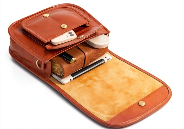 Urban Leather Borsa Tracolla Donna Pelle Marrone Vintage 20x25x8 cm-5