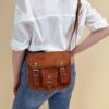 Gusti Borsa a Tracolla in Pelle Vintage H3 Modello Unisex 23x21x9 cm-2