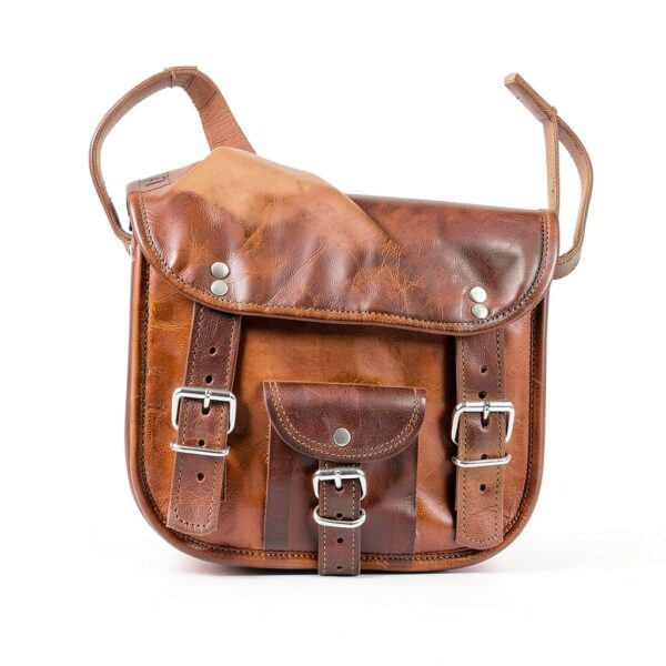 Gusti Borsa a Tracolla in Pelle Vintage H3 Modello Unisex 23x21x9 cm-7