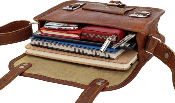 Gusti Borsa a Tracolla in Pelle Vintage H3 Modello Unisex 23x21x9 cm-3