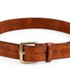 Cintura in pelle Marrone - Taglie 80‑110 cm, fibbia regolabile-3
