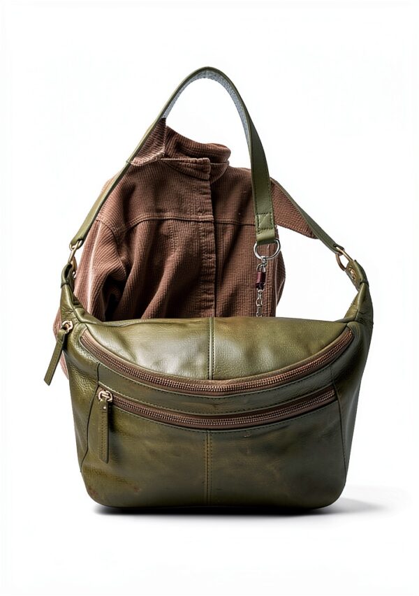Gusti Borsa da Pancia in Pelle Vera Verde Modello 2G77 Donna-4