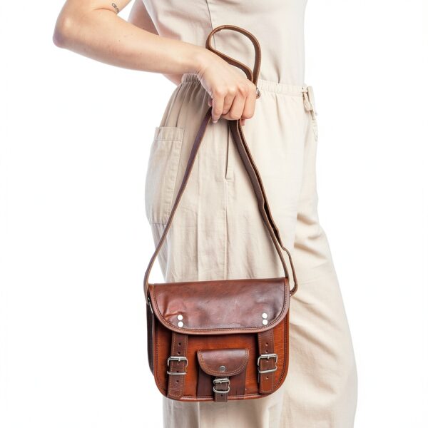 Gusti Borsa a Tracolla in Pelle Vintage H3 Modello Unisex 23x21x9 cm-9