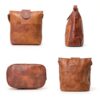 Borsa a tracolla in pelle Gusti Jacqueline S Shopper marrone 30x26 cm-3
