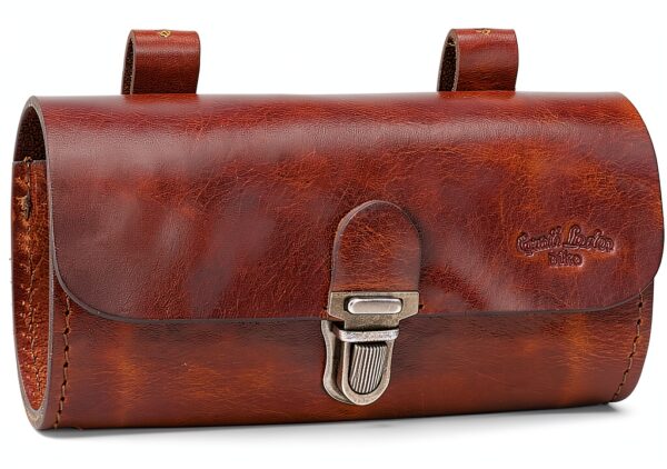 Gusti Fabrice P. Borsa da sella in pelle per manubrio, borsa per attrezzi, borsa in pelle vintage-0