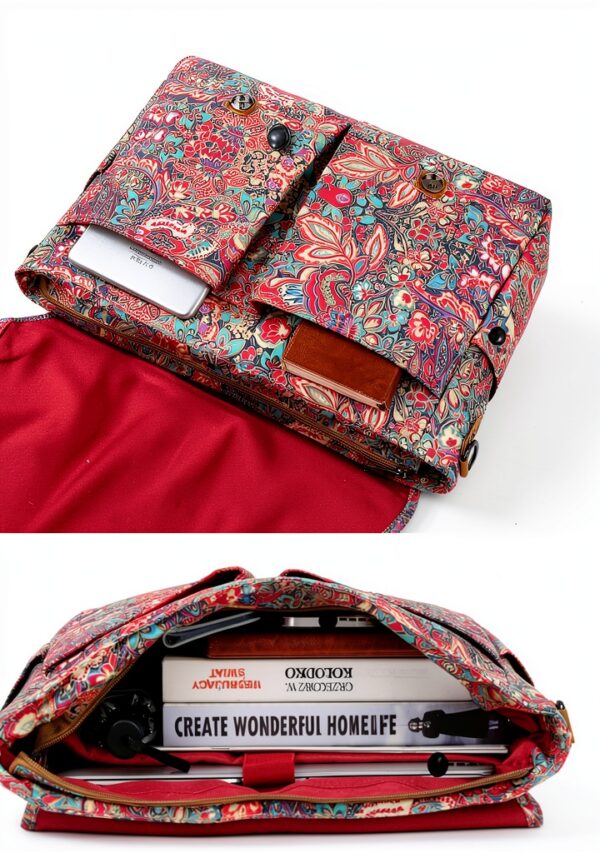 Borsa a tracolla da donna BAOSHA per laptop 15,6" Satchel floreale-2