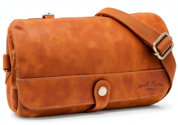 Borsa da manubrio Gusti in pelle marrone con fissaggio 2F61-20-5-0