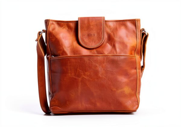 Borsa a tracolla in pelle Gusti Jacqueline S Shopper marrone 30x26 cm-2