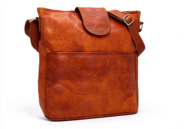 Borsa a tracolla in pelle Gusti Jacqueline S Shopper marrone 30x26 cm-6