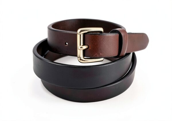 cintura in pelle da donna Gusti oro e marrone, design elegante-2