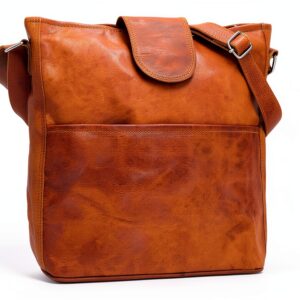 Borsa a tracolla in pelle Gusti Jacqueline S Shopper marrone 30x26 cm-0