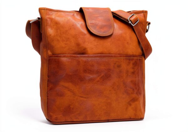 Borsa a tracolla in pelle Gusti Jacqueline S Shopper marrone 30x26 cm-0