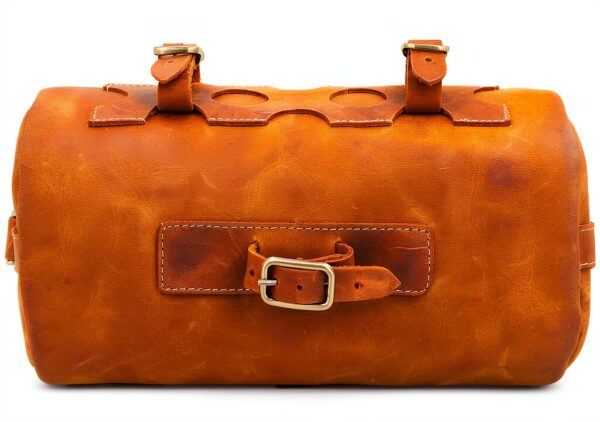 Borsa da manubrio Gusti in pelle marrone con fissaggio 2F61-20-5-5