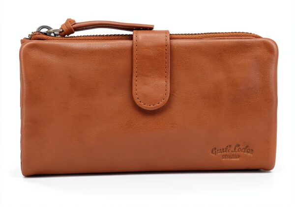 Portafoglio donna in pelle GUSTI 2A257 Nocciola porta carte RFID-4
