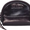 Portamonete in pelle BAWAKO donna marrone con cerniera e portachiavi-0