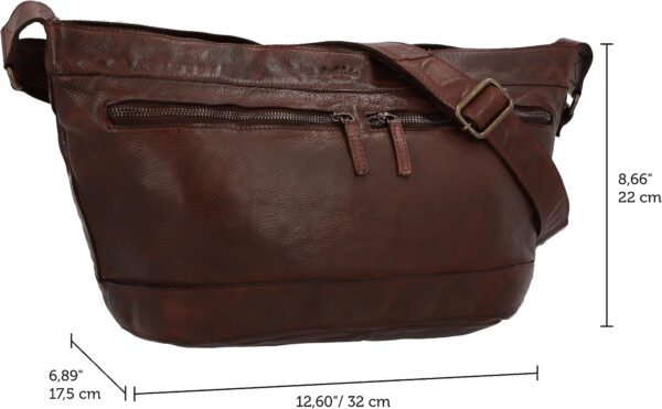 Borsa a tracolla in pelle Nyra vintage Cognac elegante e resistente-5
