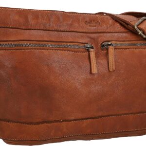 Borsa a tracolla in pelle Gusti Nyra vintage colore Cognac-0