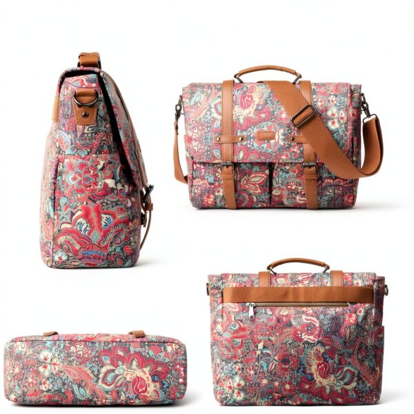 Borsa a tracolla da donna BAOSHA per laptop 15,6" Satchel floreale-1