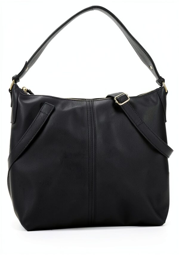 Borsa a tracolla donna in pelle Gusti Hannah Nero, design elegante-5