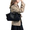 Borsa Makukke in finta pelle scamosciata da donna grande vintage rosso-1