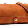 Borsa da manubrio Gusti in pelle marrone con fissaggio 2F61-20-5-6