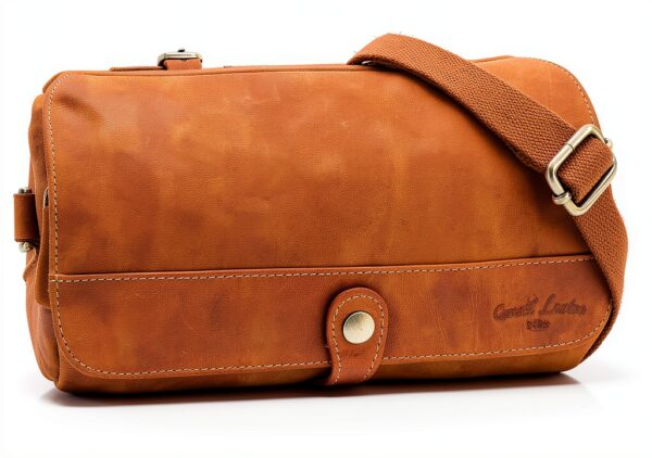 Borsa da manubrio Gusti in pelle marrone con fissaggio 2F61-20-5-6