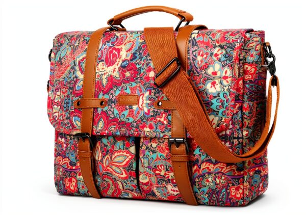 Borsa a tracolla da donna BAOSHA per laptop 15,6" Satchel floreale-0
