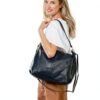Borsa a tracolla donna in pelle Gusti Hannah Nero, design elegante-2