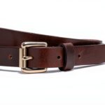 cintura in pelle da donna Gusti oro e marrone, design elegante-0