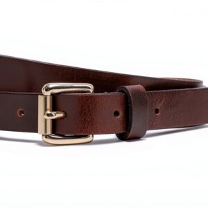 cintura in pelle da donna Gusti oro e marrone, design elegante-0