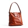 Borsa a tracolla in pelle Gusti Jacqueline S Shopper marrone 30x26 cm-1