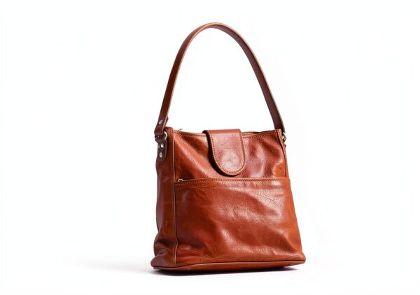 Borsa a tracolla in pelle Gusti Jacqueline S Shopper marrone 30x26 cm-1