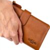 Portafoglio donna in pelle GUSTI 2A257 Nocciola porta carte RFID-5