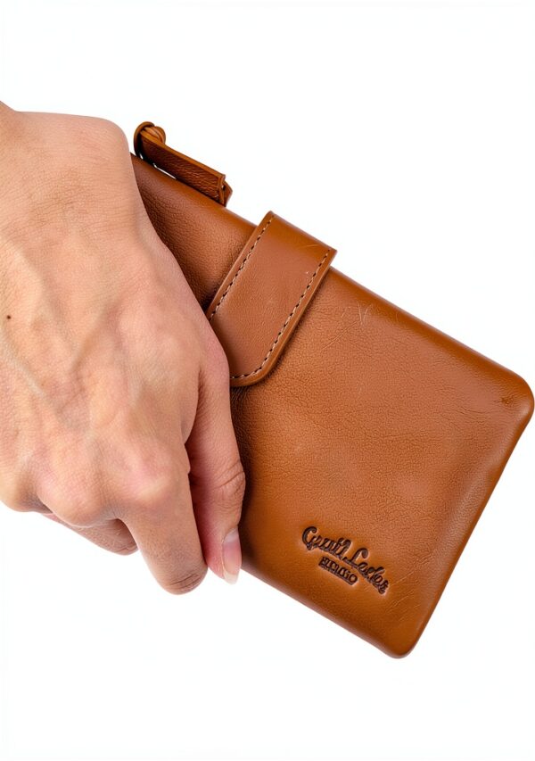 Portafoglio donna in pelle GUSTI 2A257 Nocciola porta carte RFID-5