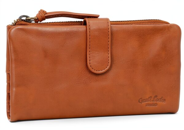 Portafoglio donna in pelle GUSTI 2A257 Nocciola porta carte RFID-0