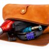 Borsa da manubrio Gusti in pelle marrone con fissaggio 2F61-20-5-3