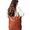 Borsa a tracolla in pelle Maola Gusti marrone donna-6