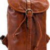 Zaino in pelle Gusti Bennett donna, vintage cognac impermeabile 12L-0