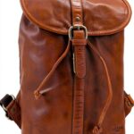 Zaino in pelle Gusti Bennett donna, vintage cognac impermeabile 12L-0
