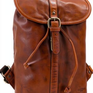 Zaino in pelle Gusti Bennett donna, vintage cognac impermeabile 12L-0