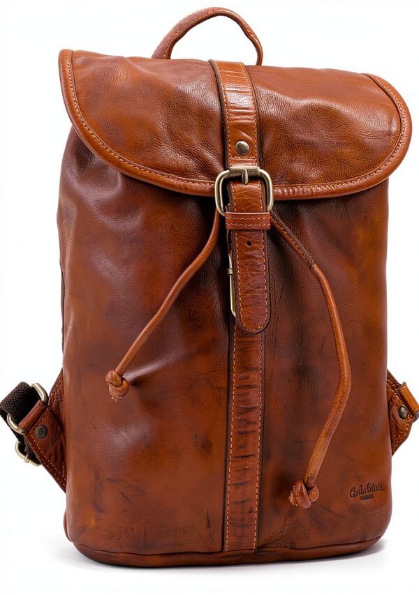 Zaino in pelle Gusti Bennett donna, vintage cognac impermeabile 12L-0