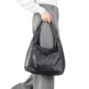 Borsa in pelle Gusti Giulia Shopper nera design vintage 36x24 cm-7