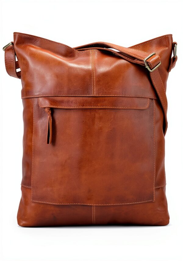 Borsa a tracolla in pelle Maola Gusti marrone donna-7
