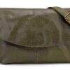 Borsa a tracolla Gusti Maisie in vera pelle verde, 27x28x4,5 cm-0