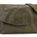 Borsa a tracolla Gusti Maisie in vera pelle verde, 27x28x4,5 cm-0