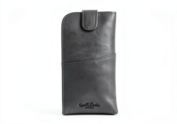 Gusti Leder Portaocchiali grigio – custodia in pelle vegana, vintage-2